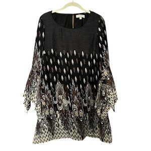 Paisley Print Flutter Sleeve Dress Tunic